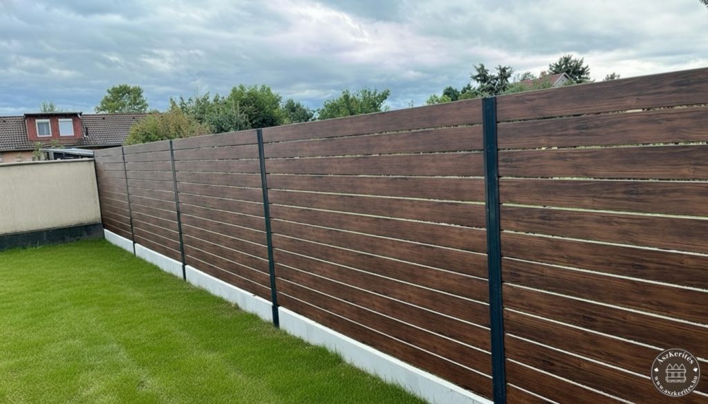 Dió színű, belátásgátló Modern Kerítés - Ászkerítés 0,5cm 2