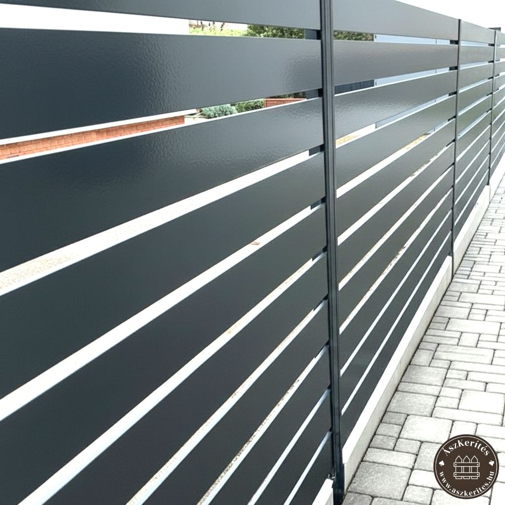 Modern Kerítés Antracit Fényes -Ászkerítés