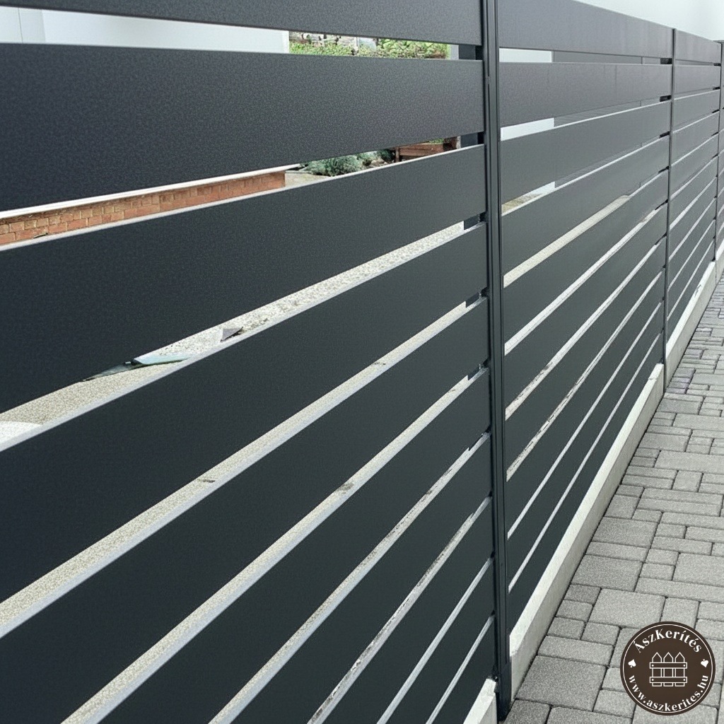Modern Kerítés Antracit Matt -Ászkerítés