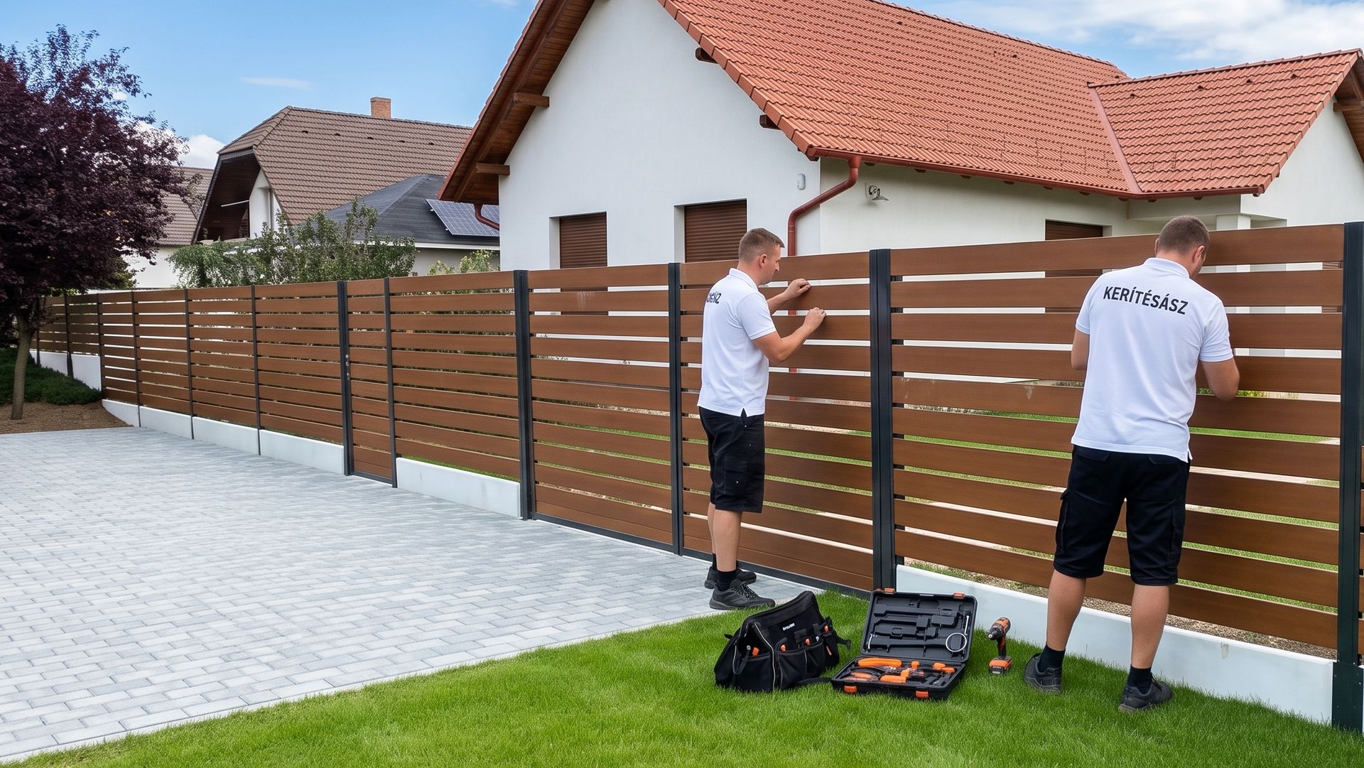 Kerítés építés – gondozásmentes elemes kerítés kivitelezése, KerítésÁsz
